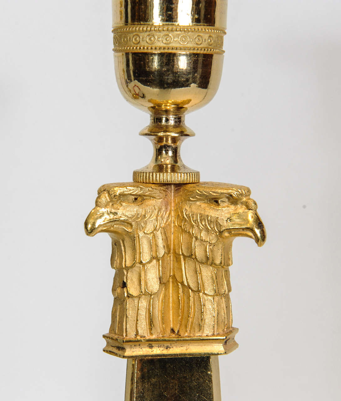 Ormolu Pair of Russian Empire Candlesticks, circa 1810 For Sale