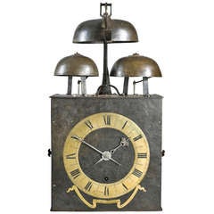Rare Large French Quarter Striking Morbier Wall Clock circa 1730.