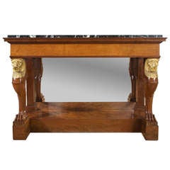 A French Empire Mahogany Ormolu Marble Console By Jacob Desmalter