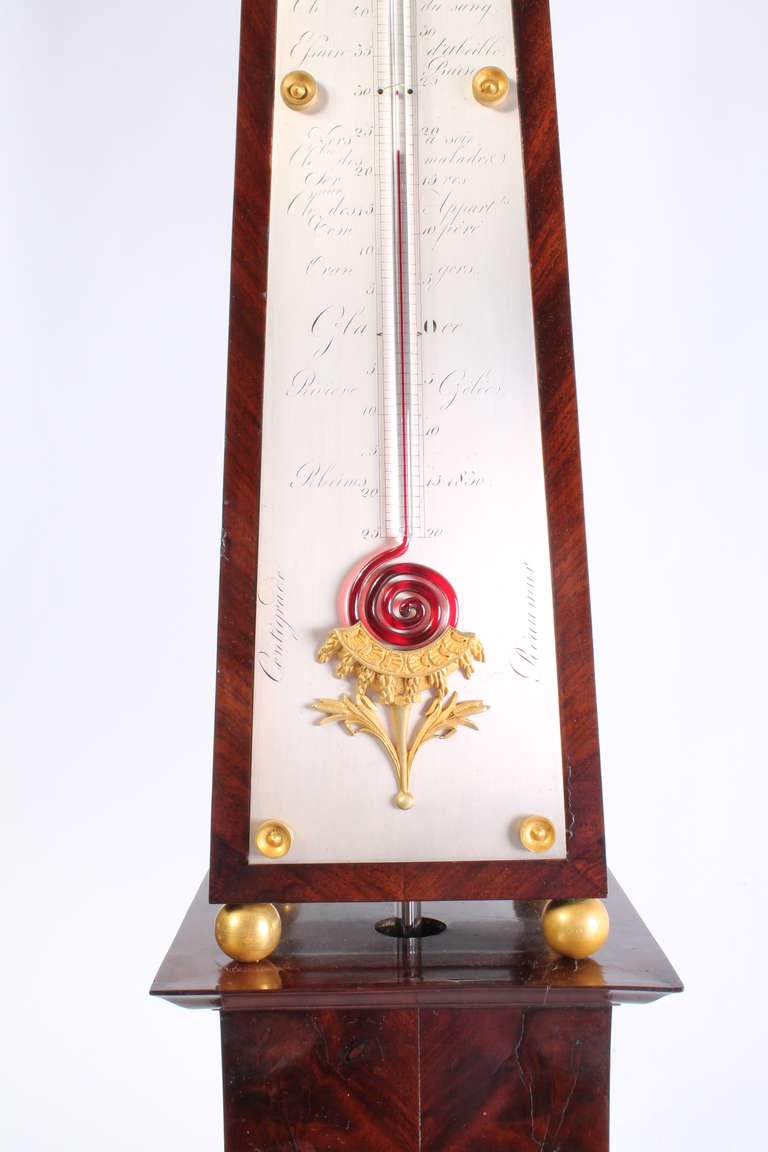 19th Century A French obelisk barometer, probably made in 1836 For Sale