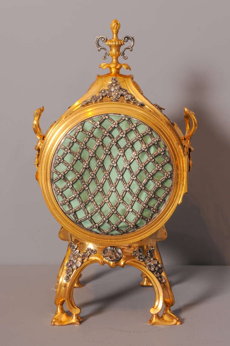 English A Silver Ormolu Pendulum Clock 'Grand Sonnerie', Stephen Rimbault, Circa 1765 For Sale
