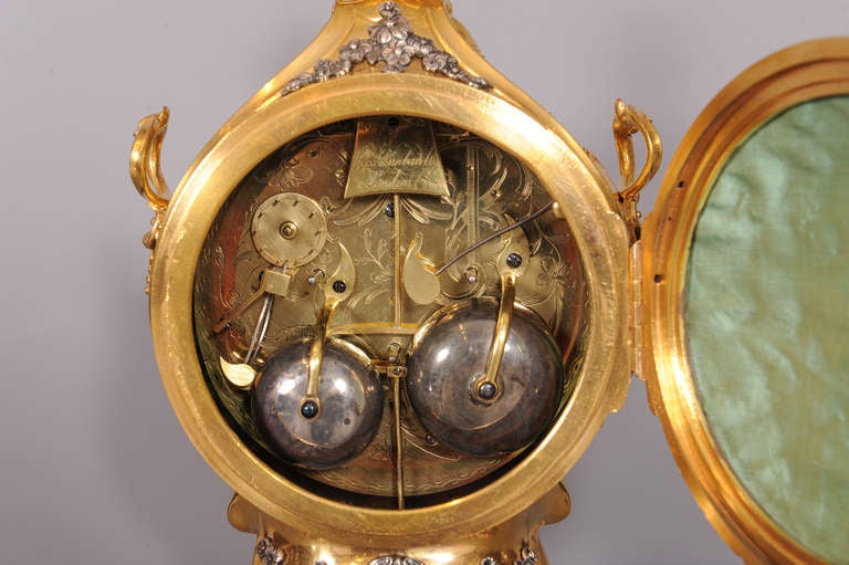 A Silver Ormolu Pendulum Clock 'Grand Sonnerie', Stephen Rimbault, Circa 1765 For Sale 1