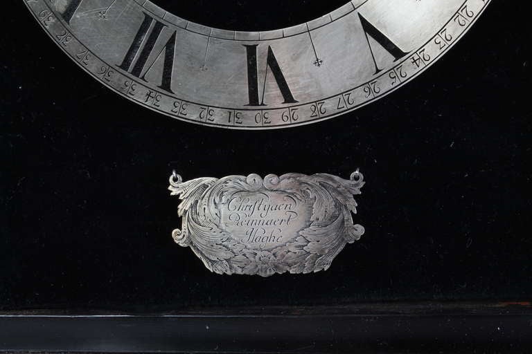 Ebony And Silvered So-called 'hague Clock', By Christiaan Reynaert In Good Condition For Sale In Amsterdam, Noord Holland