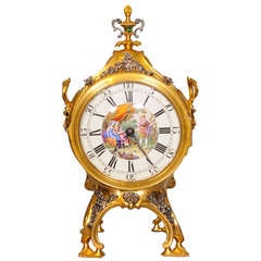 A Silver Ormolu Pendulum Clock 'Grand Sonnerie', Stephen Rimbault, Circa 1765
