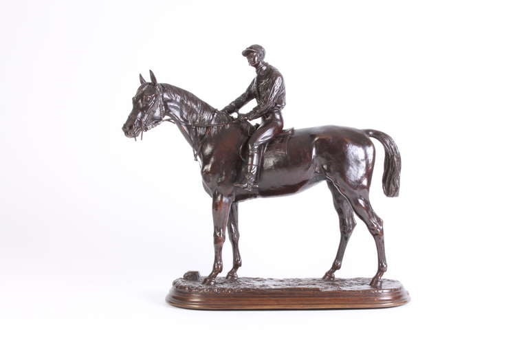 A Pair of French Patinated Bronze Jockeys, by Jules Moigniez, Circa 1870 For Sale 2