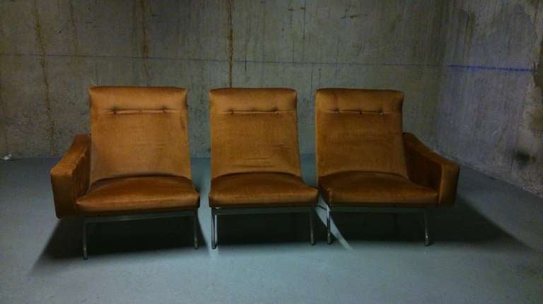Mid-20th Century Joseph André Motte Tryptic Sofa - Steiner Editions- France 1957