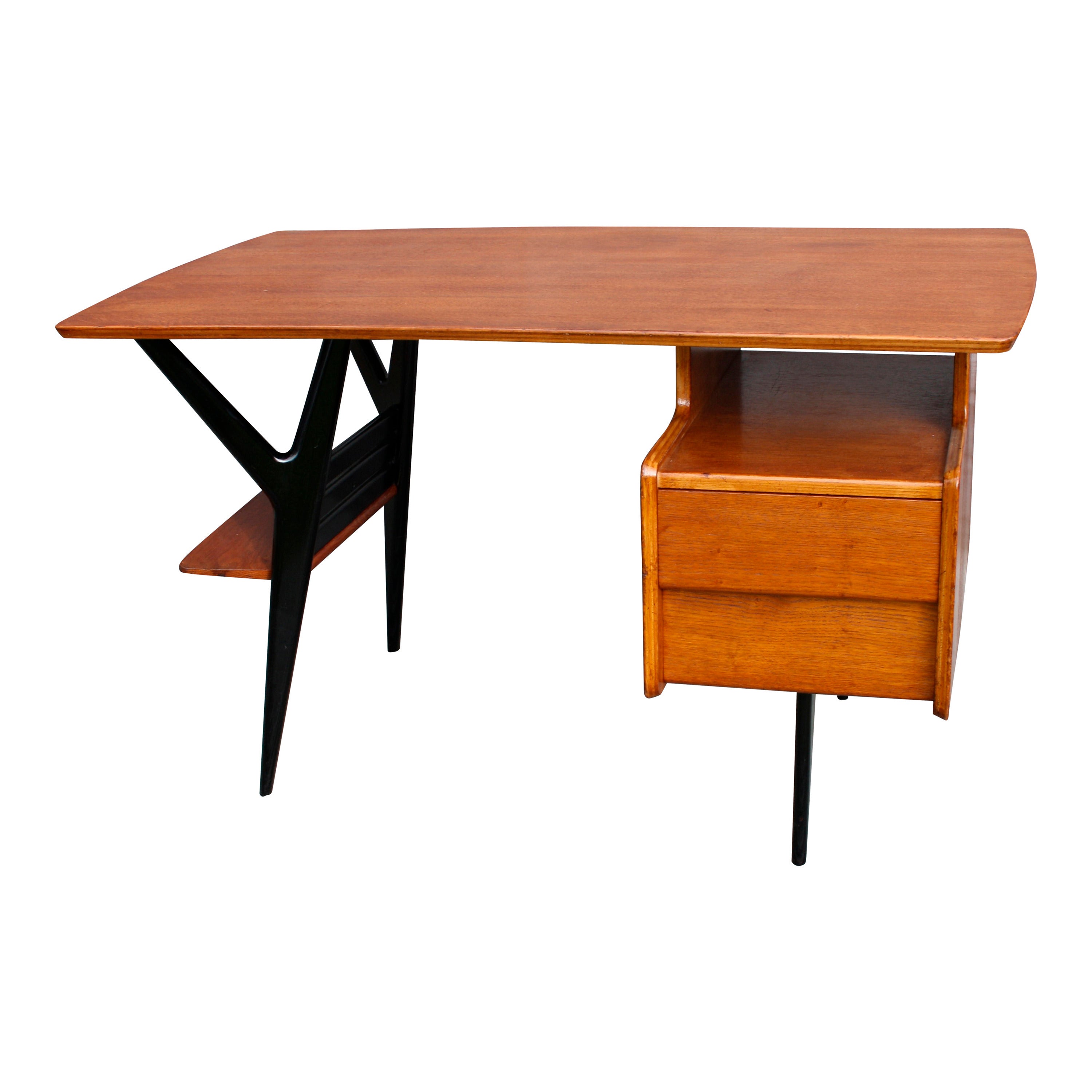 Very Rare Desk By Louis Paolozzi For Guermonprez - France 1950's ipso facto