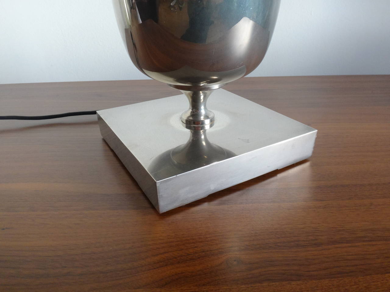 Rare Maison Barbier stainless steel lamp - France 1970's For Sale 2