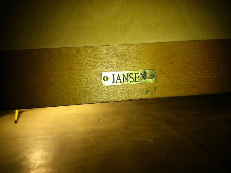 Exceptional Signed Jansen Cabinet with Brass 