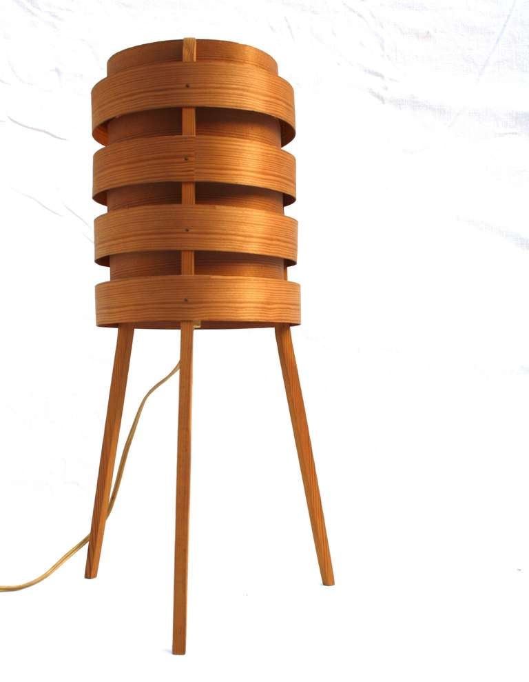 Exceptional Signed Plywood Table Lamp By Hans Agne Jakobsson ipso facto