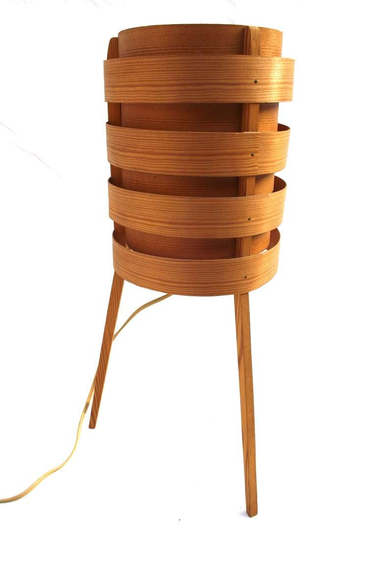 Exceptional Signed Plywood Table Lamp By Hans Agne Jakobsson ipso facto