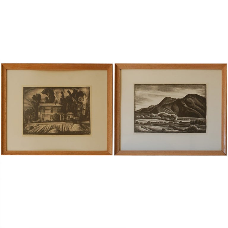 Set of Two Decorative American Etchings