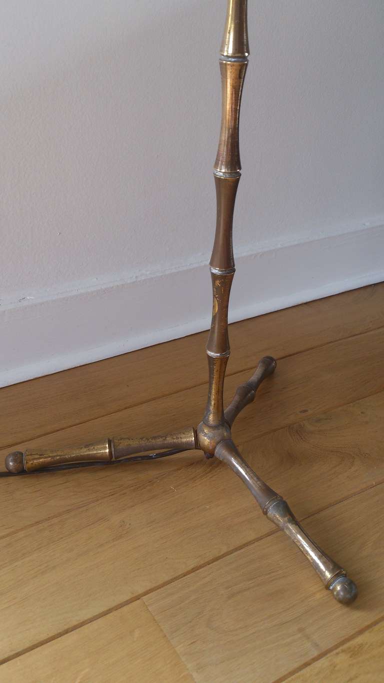 Tripod Floor Lamp By Jacques Adnet - Brass - France 1950's