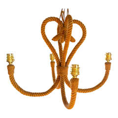 Rope Chandelier By Audoux Minet - France Golfe Juan - 1960's - Ipso Facto