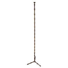Vintage Tripod Floor Lamp By Jacques Adnet - Brass - France 1950's