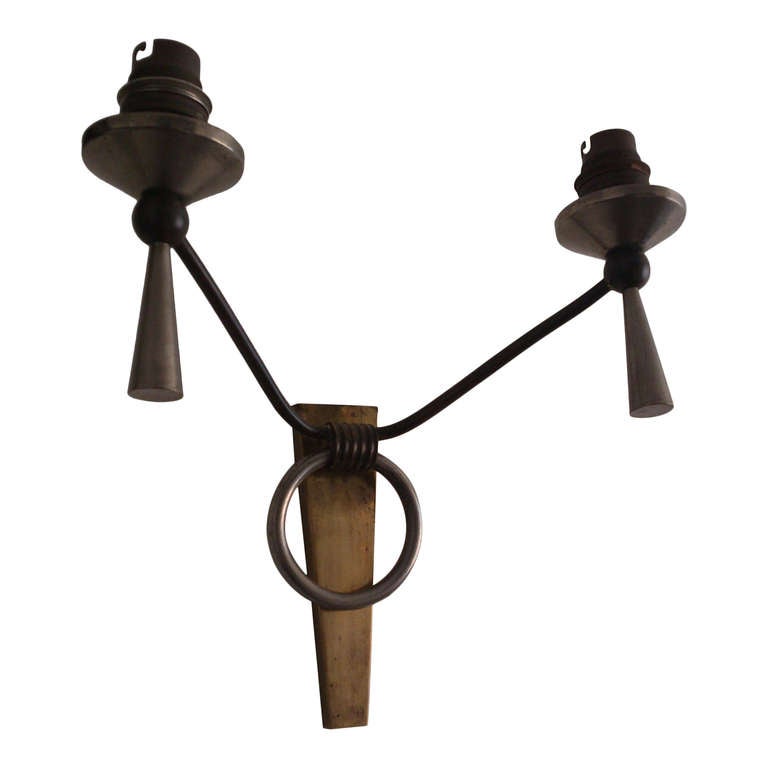 French Pair of sconces in the style of Adnet by Lunel - France 1960's - Ipso facto