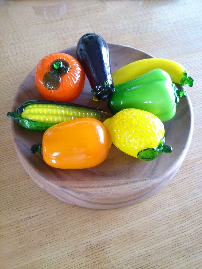 Ensemble de 7 fruits et légumes en verre - Italie 1960 - Ipso Facto Bon état à New York, NY
