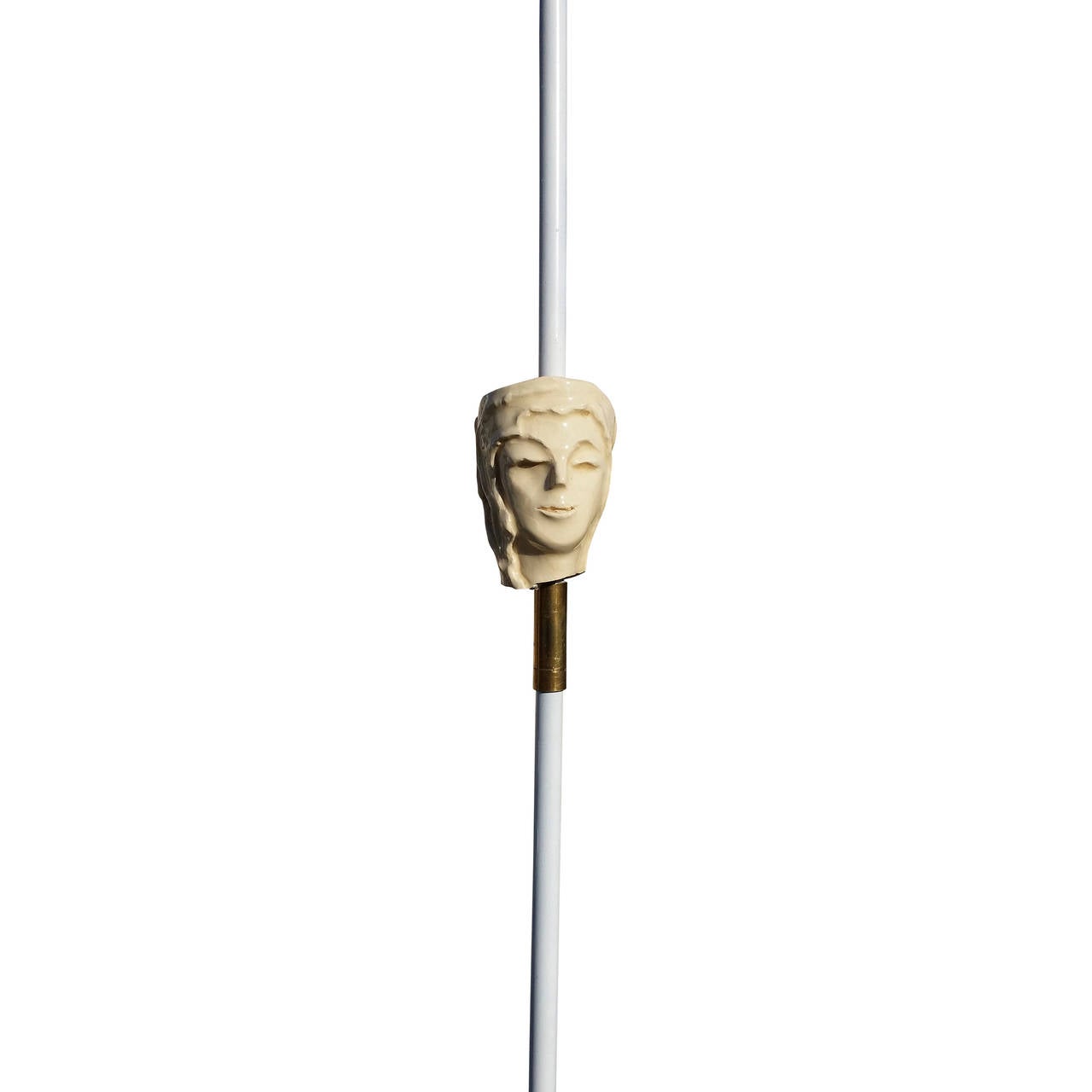 Mid-20th Century Fabulous Ceramic Head Floor Lamp Attributed to Royere, France 1950s
