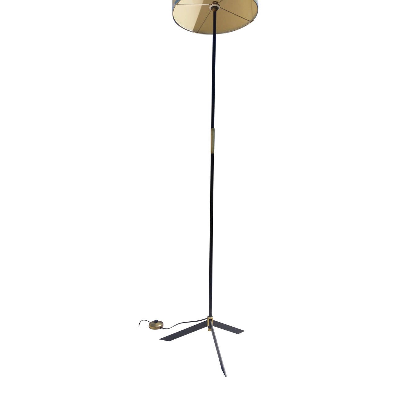 Enameled 1960s French Tripod Floor Lamp in the Style of Arlus