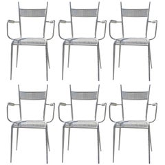 Suite of Six Rigitulle Garden Chairs attributed to Colette Gueden, France 1950s
