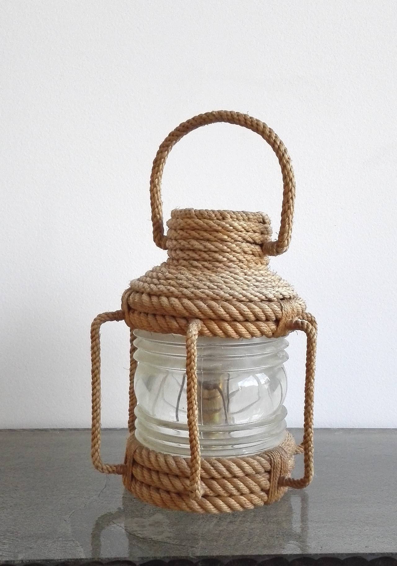 Lighthouse Glass Table Lamp by Audoux Minet, France, 1960s