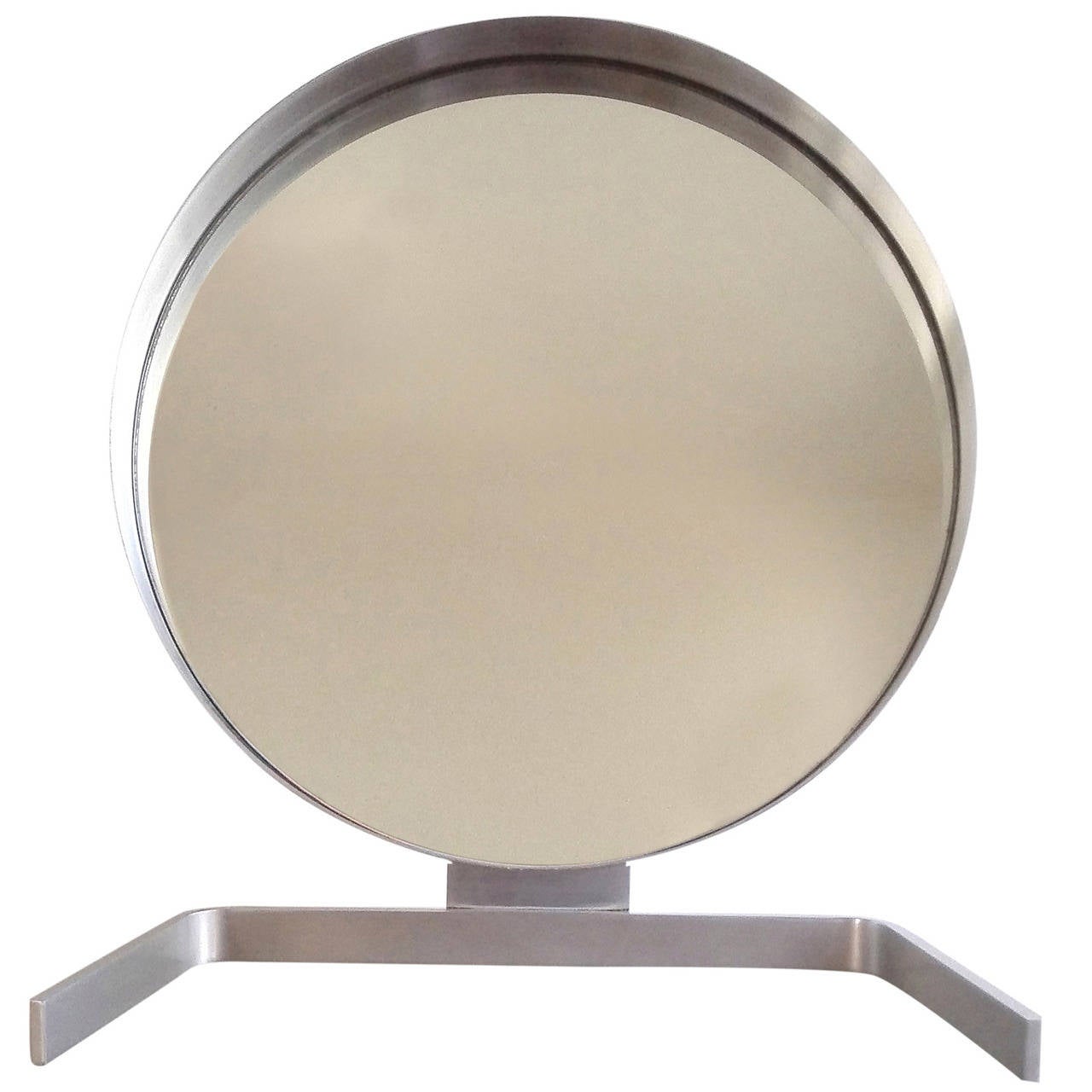 Large 1970s Vanity Mirror in Stainless Steel, France, 1970 at 1stDibs