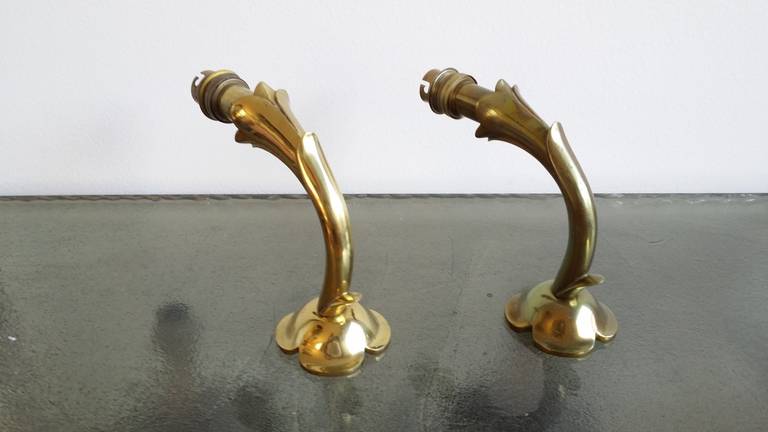 French Pair of Solid Bronze Sconces by Riccardo Scarpa, Italy, 1950s