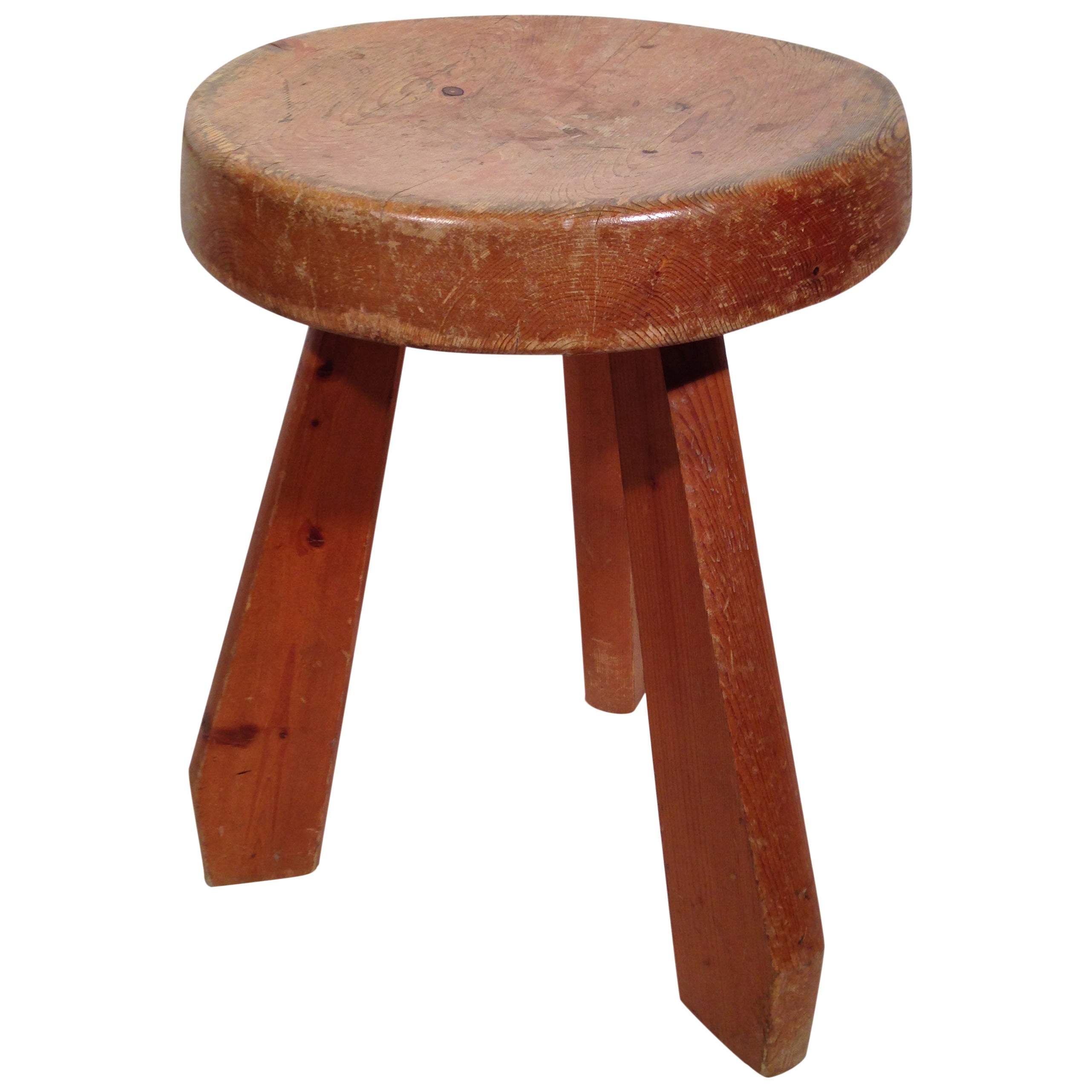 Rare Sandoz Stool by Charlotte Perriand, France, 1950s