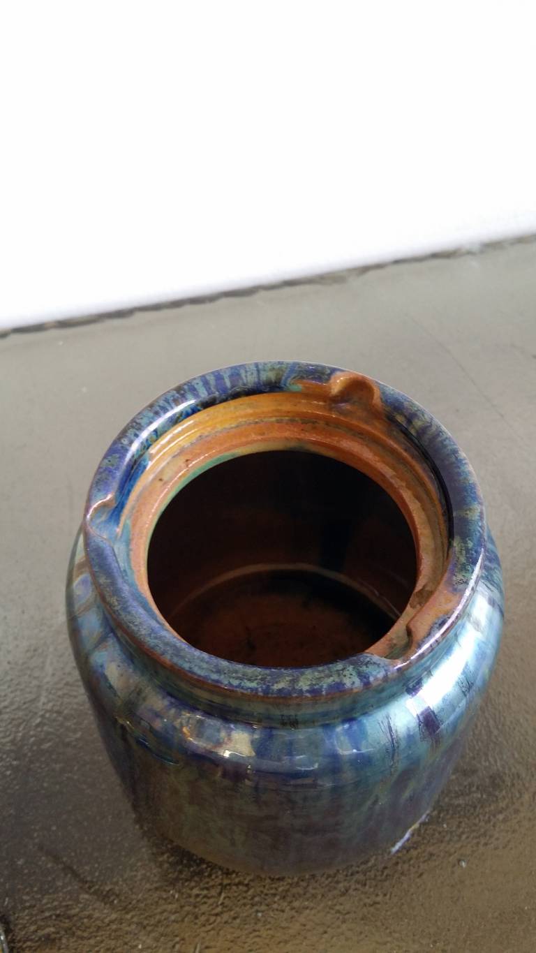 Elegant former tobacco pot in glazed terracota - France 1960's - Ipso Facto 2