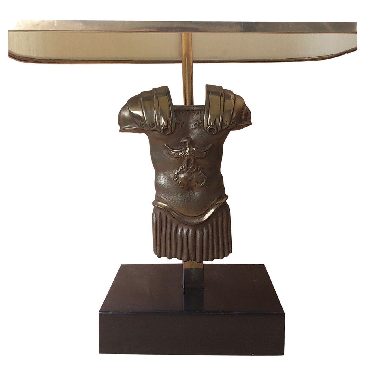 Stunning centurion torso bronze lamp, bronze sculpture, Art du Bronze
France, 1970s
Signed on the back
European socket and wiring.