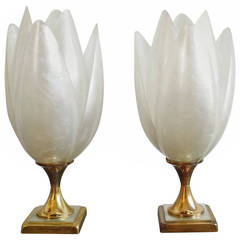 Lotus Shaped Rougier Table Lamps, Canada 1970s ipso facto 10