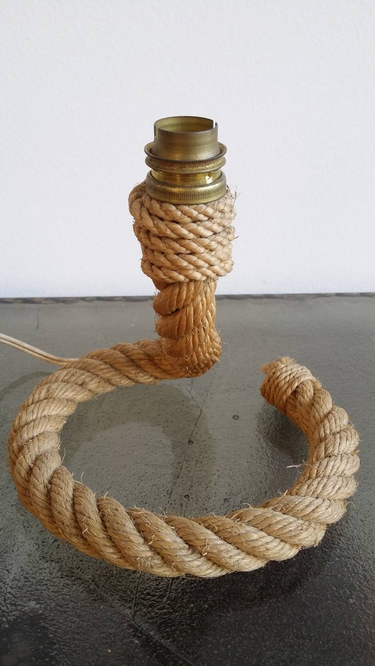 Rope Petite Audoux Minnet table lamp in rope - France 1960's - Ipso Facto