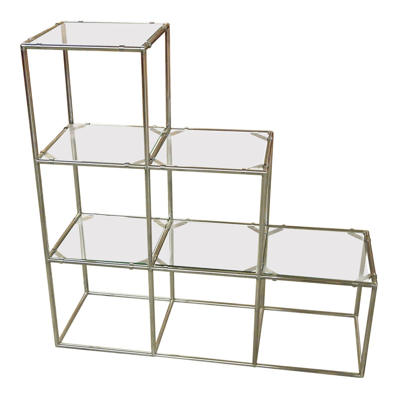 chrome bookshelf by John Siccardi - 1970's - Ipso Facto In Good Condition In New York, NY