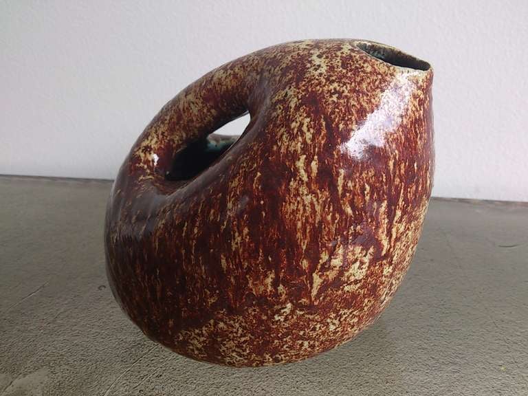 Accolay Clay Pitcher - France 1960's 1