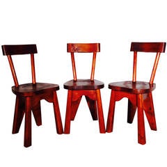 Set of Very Rare Referenced Charlotte Perriand Chairs, France, 1960s
