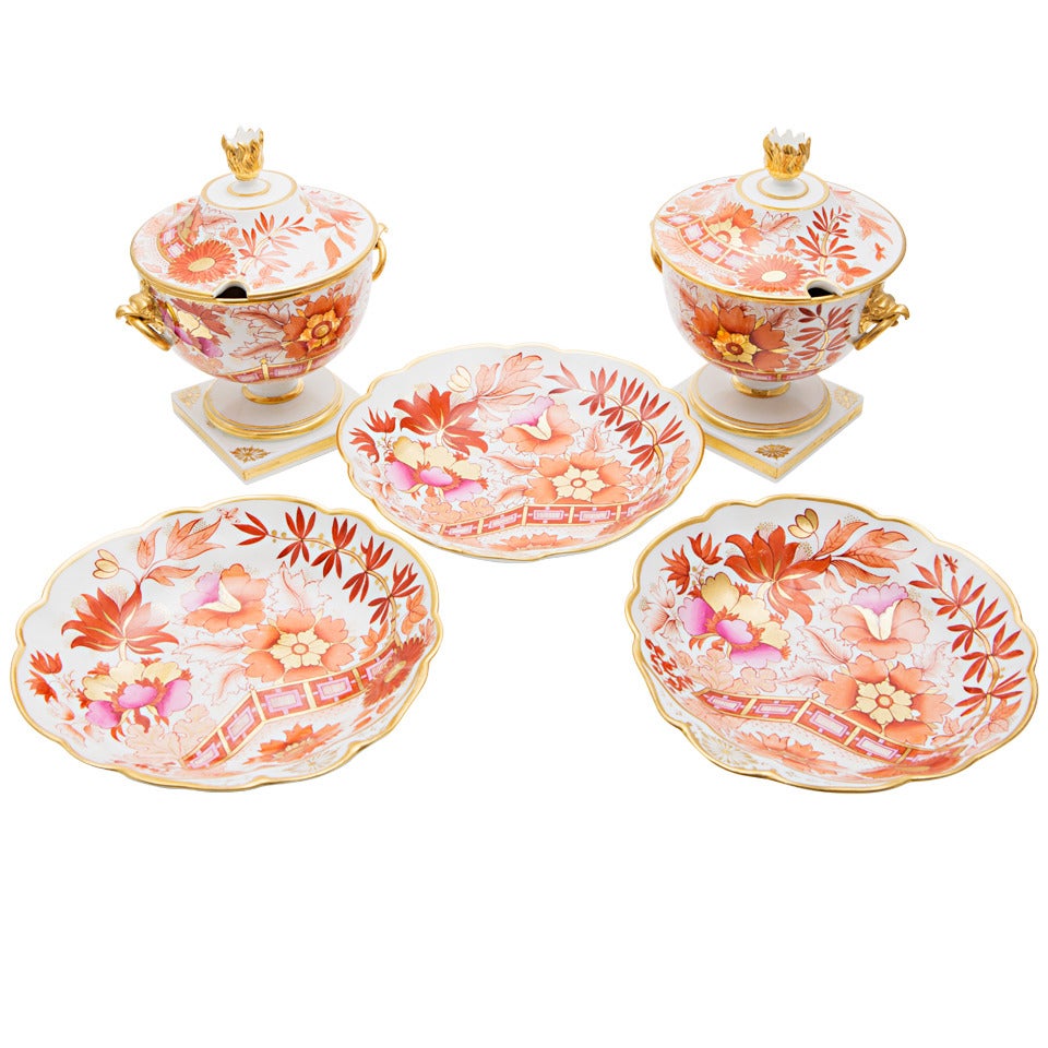 19th Century Barr, Flight and Barr Sweetmeat Dishes and Compotes in Five Pieces For Sale