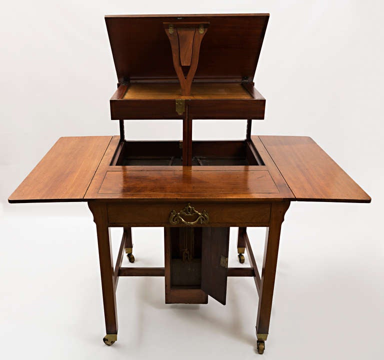 English George III Mahogany Architect Table with Weight System and Adjustable Top For Sale