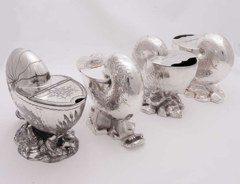 Set of Four English Victorian Silver Spoon Warmers In Good Condition For Sale In Nashville, TN