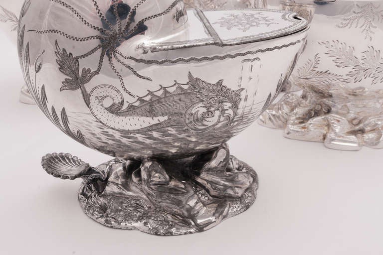 Set of Four English Victorian Silver Spoon Warmers For Sale 1