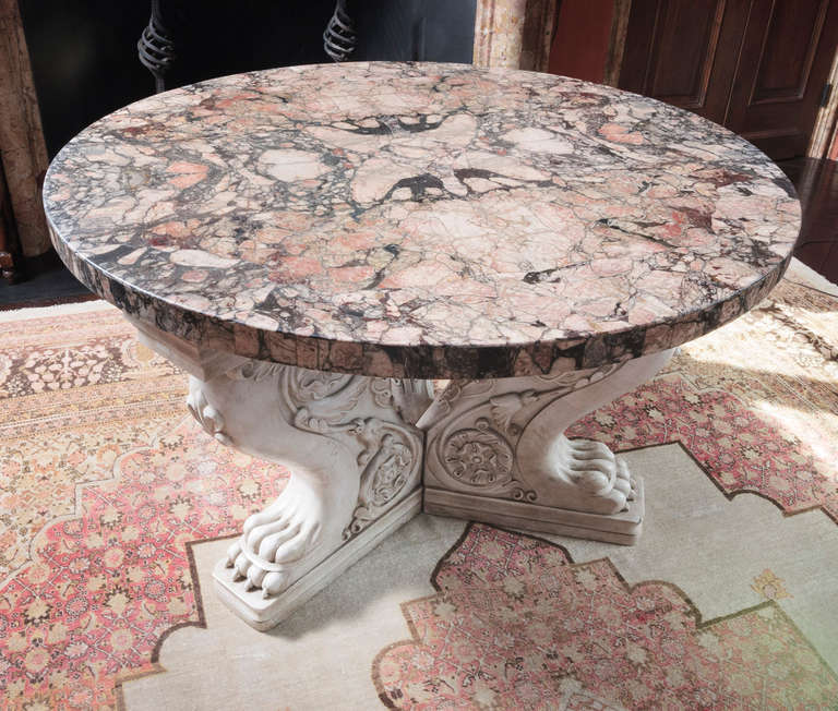 Italian Marble Center Table For Sale at 1stdibs