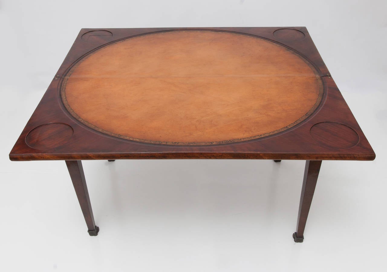 English Antique Mahogany Game Table For Sale 2