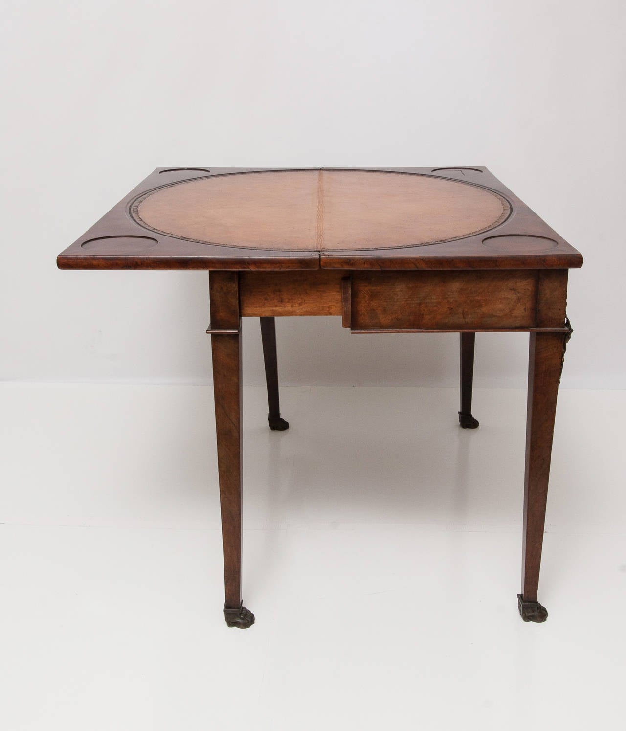English Antique Mahogany Game Table For Sale 1