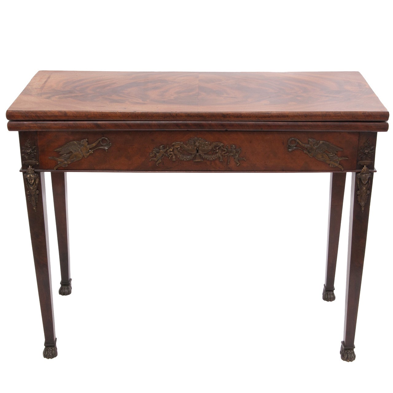 English Antique Mahogany Game Table For Sale