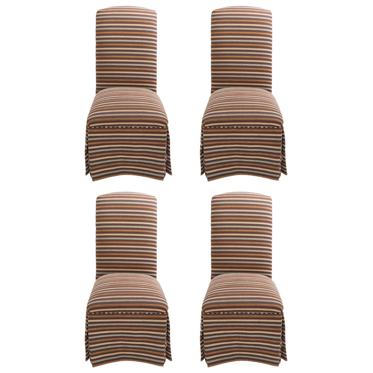 Set of Four Modern High-Back Dining Chairs