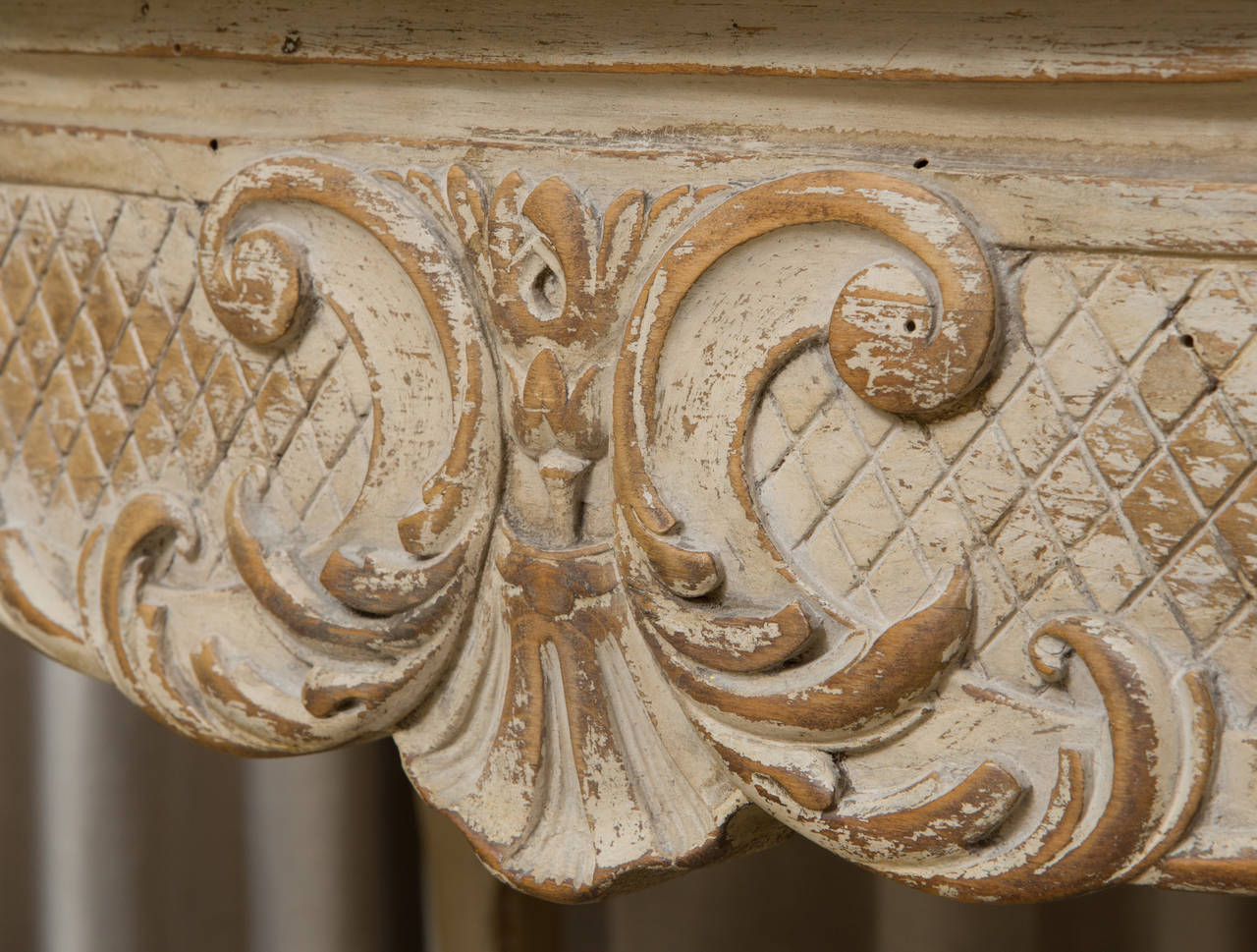 19th Century French Painted Center Table with Marble Top 2