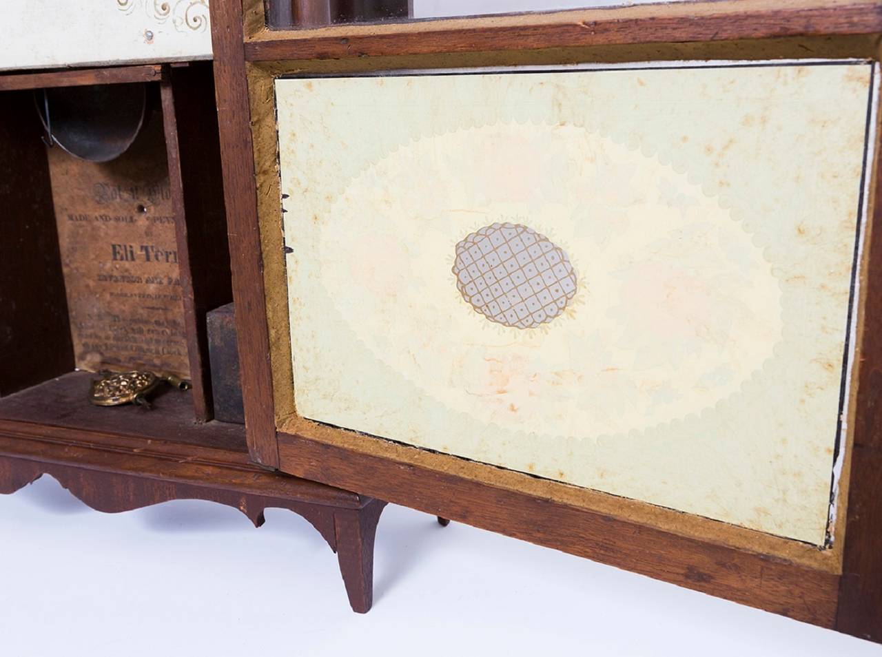 Eli Terry Pillar and Scroll Mahogany Mantel Clock 1