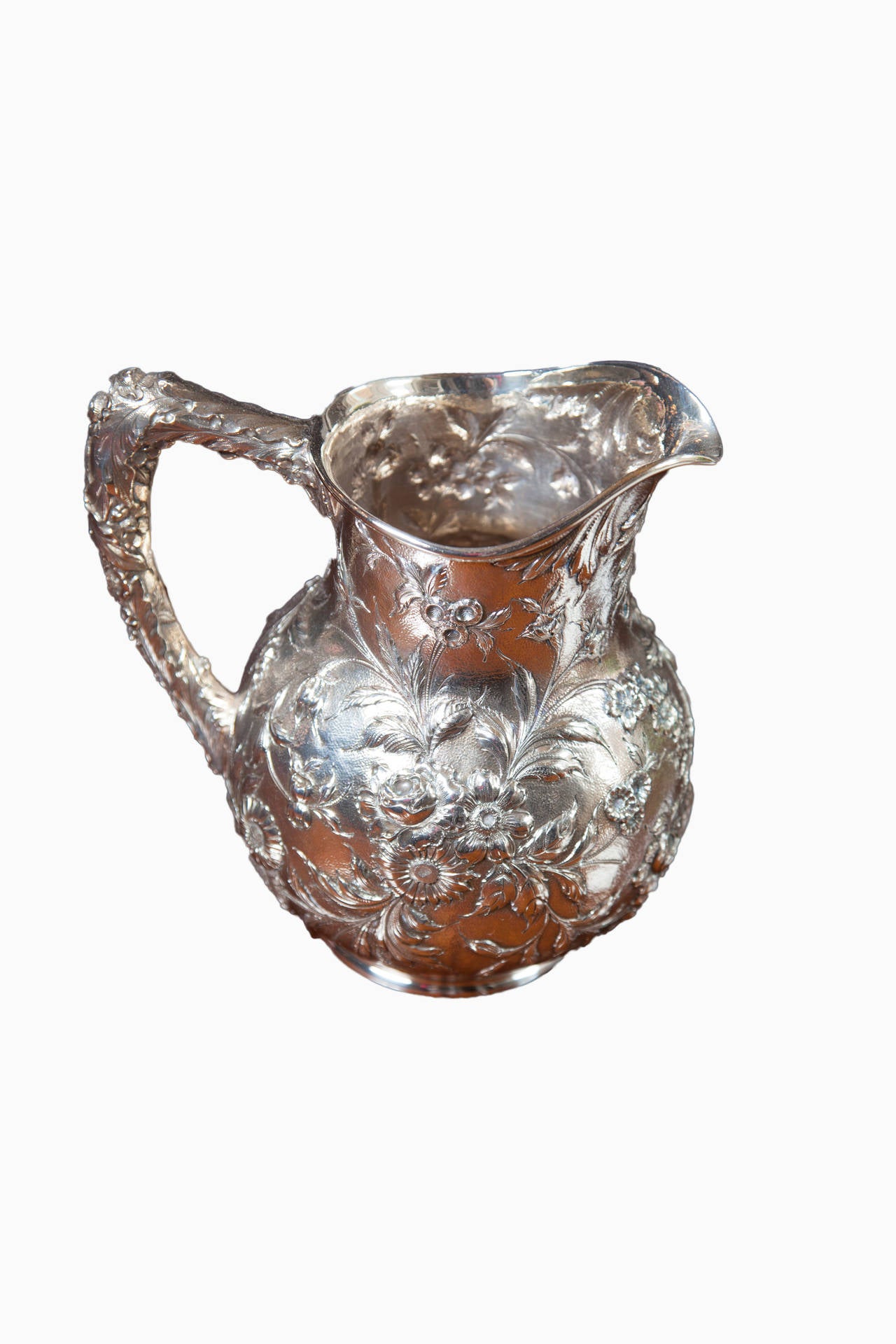 English Early Kirk Antique Water Pitcher For Sale