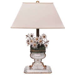 Circa 1940 French "Style of Bagues" Crystal Lamp