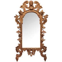 18th Century Italian Gilt Carved Wood Mirror