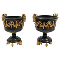 Pair of Black Urns